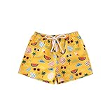 Carolilly - Pantalones cortos de playa para niño (6 m a 4 años), amarillo, 3- 4 años