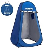 Tienda cambiador playa, camping ducha 1 adulto, 120x190 cm, tienda montaje Pop Up, bolsillo y puerta con cremallera doble, tejido Oxford azul, protección UPF+50 y waterproof, incluye 4 piquetas