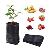bainuote Bolsa para Plantas Paquete de 100 PE Bolsas para Cultivo de Plantas Engrosadas Biodegradables con Agujeros Transpirables Bolsas para Plántulas 10x20cm (DxH)