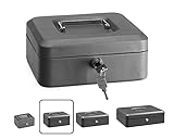 ARREGUI Elegant C9226 Caja Caudales con Llave para Contar y Transportar Dinero | Caja de Seguridad de acero con bandeja interior | Caja fuerte portatil 20 cm de ancho | Color Gris grafito