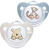 NUK Trendline - Chupete de silicona sin BPA, de 0 a 6 meses, 2 unidades, diseño de Winnie the Pooh de Disney, color azul