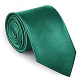 URAQT Corbatas de Hombre, 6cm, de Color Solido Clásico, 1200 Agujas, Tejido Fino a Mano, Accesorios Ropa para Business Fiesta Oficina Boda Regalo (Verde)