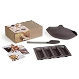 Lékué Kit para hacer pan, Baguettes + Panera + Cuchara silicona, Marrón, 30 x 25 x 15 cm