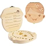BARAC Caja de Dientes, Caja para Dientes de Leche en Español, Caja en Madera para Niños y Niñas como Regalo Souvenir para Guardar Dientes (Niña)