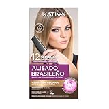 Kativa Kit Alisado Brasileño para Cabello Rubio Teñido o con mechas - Nueva fórmula con Keratina Vegana - Tratamiento Alisado Profesional en Casa - Hasta 12 Semanas de duración - Fácil de aplicar