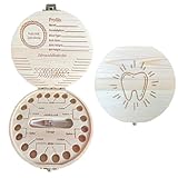 QOWIJEX 1 Pieza Caja Dientes de Leche Niño, Caja De Dientes De Madera, Caja De Almacenamiento Para Dientes De Bebe, Bebé Dientes Caja, Caja De Madera Para Guardar Dientes