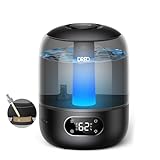 DREO Humidificador Bebés 3L 26dB Silencioso con Sensor de Humedad, Niebla Fría Ultrasónica, 30h Autonomía, Boquilla 360°, Luz Ambiental, Difusor de Aceites Esenciales, Negro