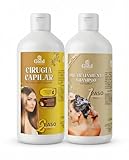 Gold DIAMOND – Kit de Alisado Brasileño Profesional Cirugía Capilar – Tratamiento de Keratina para Cabellos Teñidos, Decolorados y Dañados – 500mL