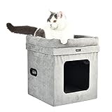 Amazon Basics - Casa para gato plegable, Gris 38 cm x 38 cm x 43 cm