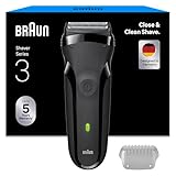 Braun Afeitadora Eléctrica Hombre Series 3, Máquina De Afeitar Barba En Seco Y Mojado, 2 Láminas, 30 Min De Autonomía, Carga Rápida, 300S, Gris