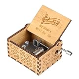 Cuzit, My Heart Will Go On, caja de música musical con el motivo de la película Titanic, estilo antiguo con manivela, madera tallada a mano
