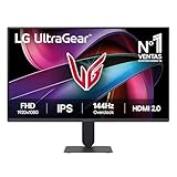 LG 24G411A-B - Monitor Gaming Ultragear 23,8', IPS Full HD, 16:9, 144Hz, 1ms, G-Sync y FreeSync, HDR10, Pivotable, Altura Ajustable, Negro