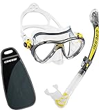 Cressi Big Eyes Evolution & Kappa Ultra Dry Schnorchel - Pack de snorkel (tubo y gafas), Color Transparente/Amarillo, Talla Única