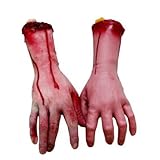 Brazos y manos ensangrentadas humanas, partes de cadáver para casa encantada o decoración de Halloween, 2 unidades, izquierda y derecha, Hands