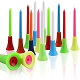 Crestgolf Durable Golf Cojín de Goma Long Top Tees Multi Color Plastic Golf Tees Professional Random Color Golf Practicing for Golfista, Paquete de 50 Piezas, 3 1/4 Pulgadas (83 mm)