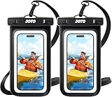JOTO Funda Impermeable Móvil [2 Unidades], Funda Acuática IPX8 con Cuerda Ajustable para iPhone 17/16/15/14/13/12 Air/Pro MAX, Galaxy S20+/S10e, Huawei y Otros Móviles hasta 7' -Negro