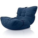 Aiire Puff Salon de Lujo XXL - Sofa Puf Gigante Moderno de Diseño - Modelos de Puffs o Bean Bag Chair Grandes con Relleno Incluido para Adultos o Decoracion Habitacion Juvenil Azul