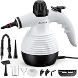 AKPIAN Limpiador a Vapor Portátil, Limpiador a Vapor, Limpiador Multifunción, con Bloqueo de Seguridad, Incluye un Juego de 10 Accesorios, Apto para Cocinas, Cortinas, Sofás, Baldosas y Baños