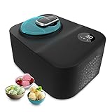 Cecotec Heladera con Compresor de 1,2 L Gelacy 1200 Touch. 110 W, Máquina de hacer Helados, Pantalla Táctil, Ventana de Control, Motor Extraíble, Helados en 30 minutos