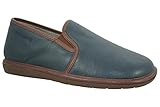 Nordikas - Zapatillas de estar por casa de cuero para hombre, color azul, talla 44