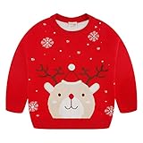 Niños Navidad Jersey Invierno Manga Larga Pull-Over Prendas de Punto Sudaderas Ropa 2-6 Años