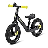 Kinderkraft GOSWIFT Bicicleta sin pedales para niños de 3 años, de equilibrio, ligera, ruedas de 12 pulgadas, sillín ajustable, negro