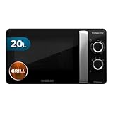 Cecotec Microondas de 20 Litros ProClean 3150. 700W con 6 Niveles, Grill 800 W, Revestimiento Ready2Clean para mejor Limpieza, Tecnología 3DWave, Temporizador, Efecto Espejo