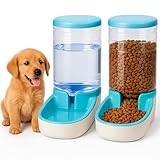 Edipets, Dispensador para Gatos y Perros, Comida y Agua, Pack 2 Unidades, Automático, 3.8 L c/u, Comedero, Alimentador y Bebedero para Mascotas (Azul)