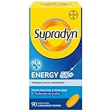 Supradyn Energy 50+ Complejo Vitamínico Con Antioxidantes Para Mayores De 50, 12 Vitaminas, 9 Minerales Y Polifenoles, Energía Con Efecto Antioxidante, Oliva, Amarillo, 90 Unidades (Paquete de 1)