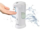 Beper P201UTP004 Dispensador automático jabón y Gel desinfectante, Dispensación Ajustable, Sensor de precisión, Protección Anti-caída, Capacidad de 370ml, Blanco