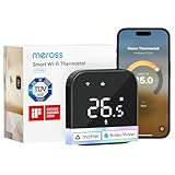 Meross Termostato Calefaccion WiFi Matter, Termostato WiFi Caldera Gas Condensación, Compatible con HomeKit, Alexa Google Siri, Sensor Externo, Detección Ventana Abierta, Bajo Consumo Programable