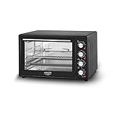 Adler AD6010 Horno Eléctrico de Sobremesa Convección 45 litros, Acero Inoxidable, Asador de pollo, Temporizador, Ajuste de Temperatura, 2000W