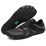 SAGUARO Zapatillas Minimalistas Hombre Zapatos de Barefoot Mujer Zapatillas de Trail Running Respirables Zapatillas de Deporte Fitness Escarpines Zapatos Descalzos Negro,Gr.40