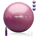 PROIRON Pelota de Pilates 55cm- Fitball Anti-Burst con Patrón de Pose Grueso Pelota de Ejercicio,Yoga, Fitness, incluidos Bomba (Rosa)