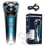 Máquina de Afeitar Barba [2026 New] Afeitadora Eléctrica Hombre con recortadora, Cabezal flexible 360º, 120 min de uso, En Seco y Húmedo, USB-C Recargable, Azul