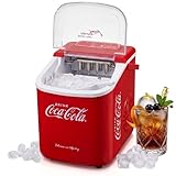 Salco Máquina de cubitos de hielo Coca-Cola, cubitos de hielo en 8-13 minutos, con abrebotellas COCA-COLA (10 kg en 24 h - rojo)