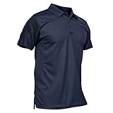 KEFITEVD Outdoor Polo T-Shirt Hombres Golf Ropa de Caza Robust Quick Dry Summer Sports Shirt Dark Blue