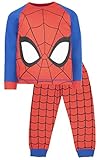 Marvel - Pijama de Spiderman para Niños, 7-8 Años - Conjunto de Pijama del Hombre Araña de Mangas Largas - 100% Algodón, Pijama Superhéroes de Mangas Largas - Mercancía Oficial Rojo