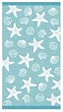 Delindo Lifestyle Toalla de playa Miami, diseño de estrellas de mar y conchas, 100% algodón, 100 x 180 cm, OEKOTEX-100, verde menta