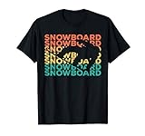 Tabla De Snowboard Retro Vintage Regalo Para Snowboarder Camiseta