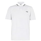 Callaway Hombre Camiseta Deportiva Polo Golf Manga Corta Blanco L