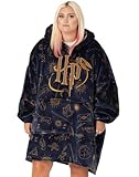 Harry Potter Vuddie Sudadera con Capucha de Gran tamaño para Hombre y Mujer | Jersey de Forro Polar Esponjoso con Logotipo e Iconos para Mujer y Hombre | Sudadera Talla Única