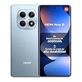 XIAOMI REDMI Note 15 - Smartphone de 6+128GB, Pantalla AMOLED FHD+ de 6,77', MediaTek Helio G100-Ultra, cámara de 108MP, batería de 6000 mAh, Cargador no Incluido, Azul Glaciar (Versión ES)