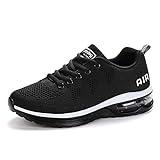 Sumateng Zapatillas de Deportes Hombre Mujer Zapatos Deportivos Aire Libre para Correr Calzado Sneakers Gimnasio Casual 835 Black White 39EU