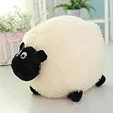 Adoture Cojín de peluche suave y esponjoso con diseño de oveja, para bebés y niños, juguete de peluche para el hogar, (25 cm), color blanco