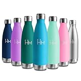 Botella Termica 500ml, Botella Agua sin BPA, Botella Agua Acero Inoxidable con Doble Pared, Cantimplora Reutilizable a Prueba de Fugas para Gimnasio, Oficina, Colegio, Senderismo, Deporte, Outdoor