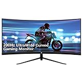 Z-EDGE Monitor Gaming Curvo 30'' 200 Hz, 1ms MPRT, 2560x1080, FreeSync, Pantalla Ultra Ancho 21:9 con HDMI Cable, Inclinación Ajustable, 1500R, 300 CD/m², HDMI2.0 * 2 & DP1.2, RGB, Altavoces