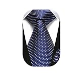 HISDERN Corbata y Pañuelo Azul para Hombre Corbatas de Cuadros y Pañuelo de Bolsillo Conjunto para Boda Fiesta Trabajo Corbata Más Larga