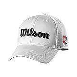 WILSON GOLF Staff Tour Mesh Cap Gorra de Golf, para Hombre, ala Curva, tamaño Ajustable, Blanco, OSFA