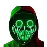 DONY Huggy Wuggy playtime Máscara, LED horror Máscara, 3 efectos de luz, controlable, Generic Halloween Máscara, para Halloween, Mardi Gras y Carnival como disfraz para hombres y mujeres (verde)